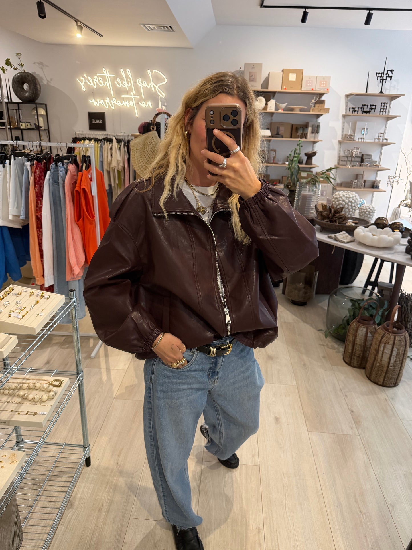 Bikerjacke Eve Bordeaux