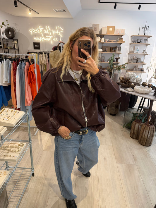 Bikerjacke Eve Bordeaux
