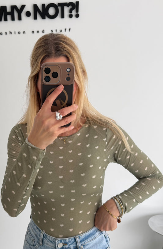 Cashmere Longsleeve Salbei heart