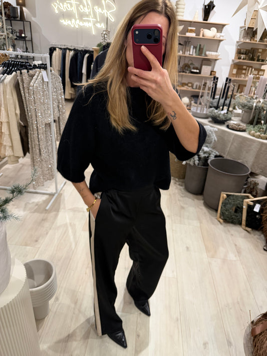 Alpaka Halbarmshirt schwarz