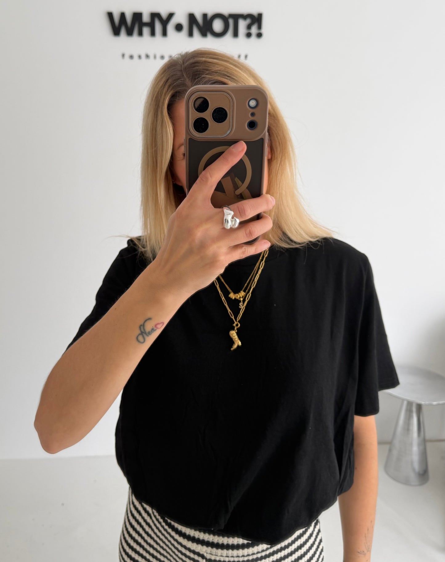 Cropped shirt schwarz