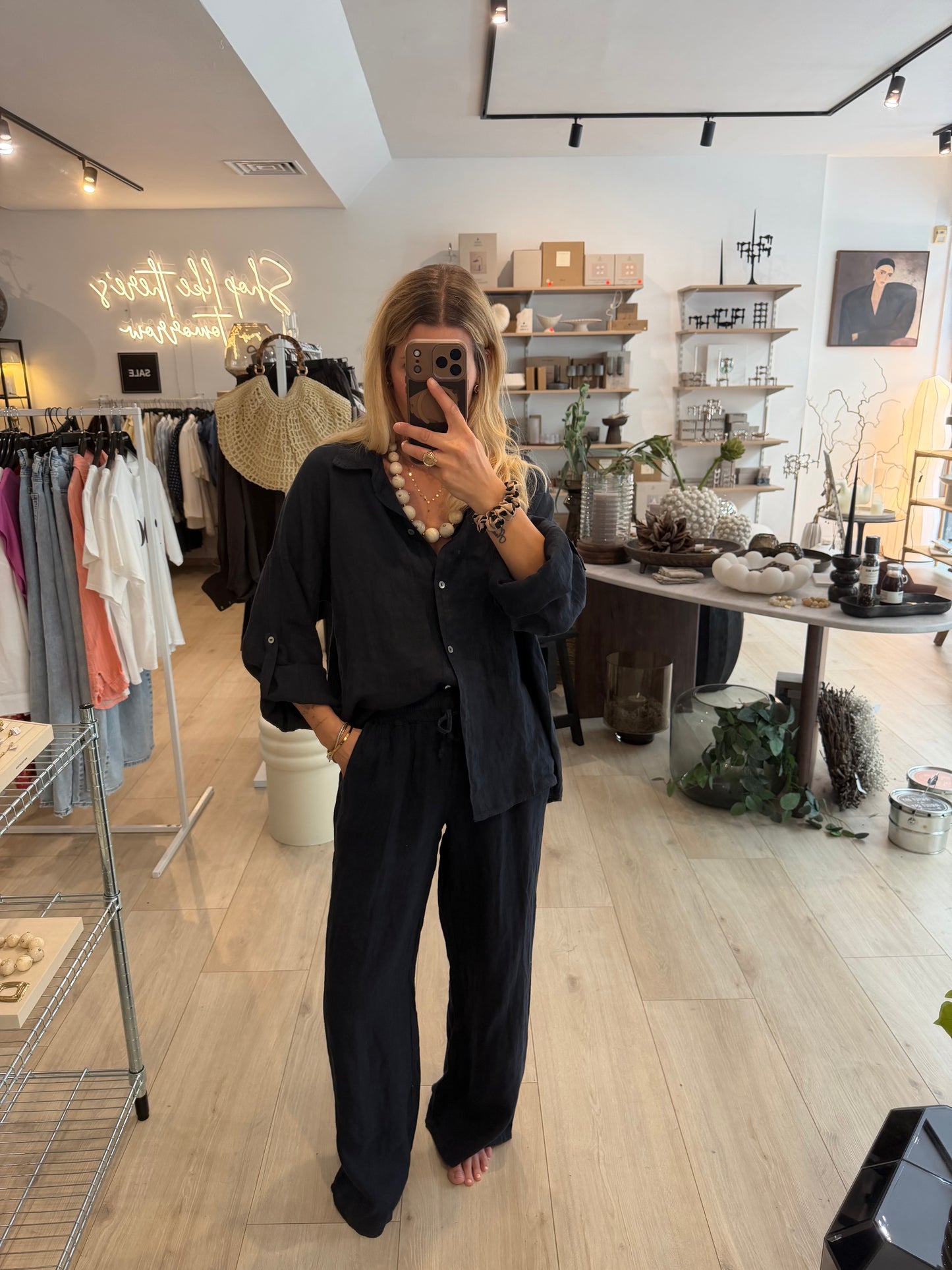 Leinenhose Navy