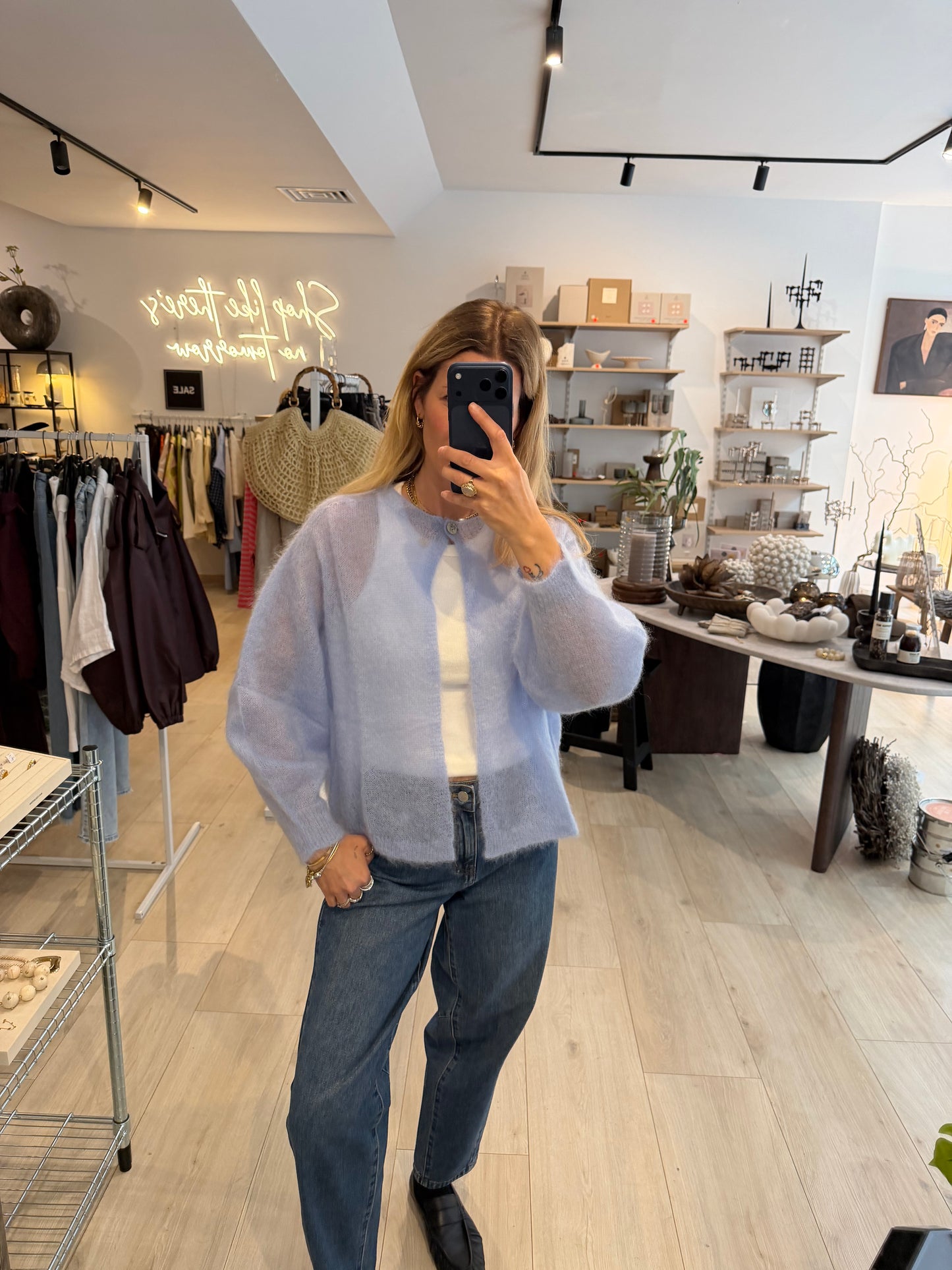 Sommermohair Cardigan light Blue