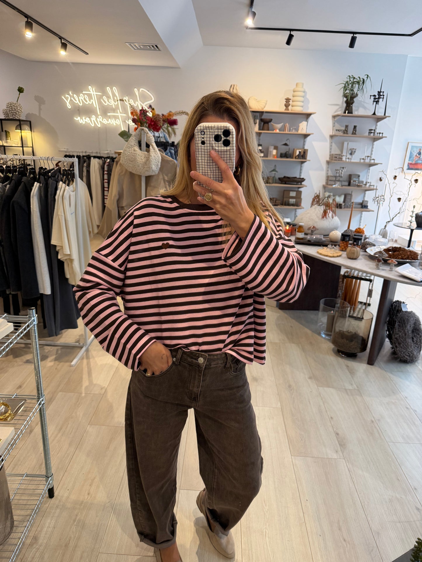Longsleeve Stripes Braun