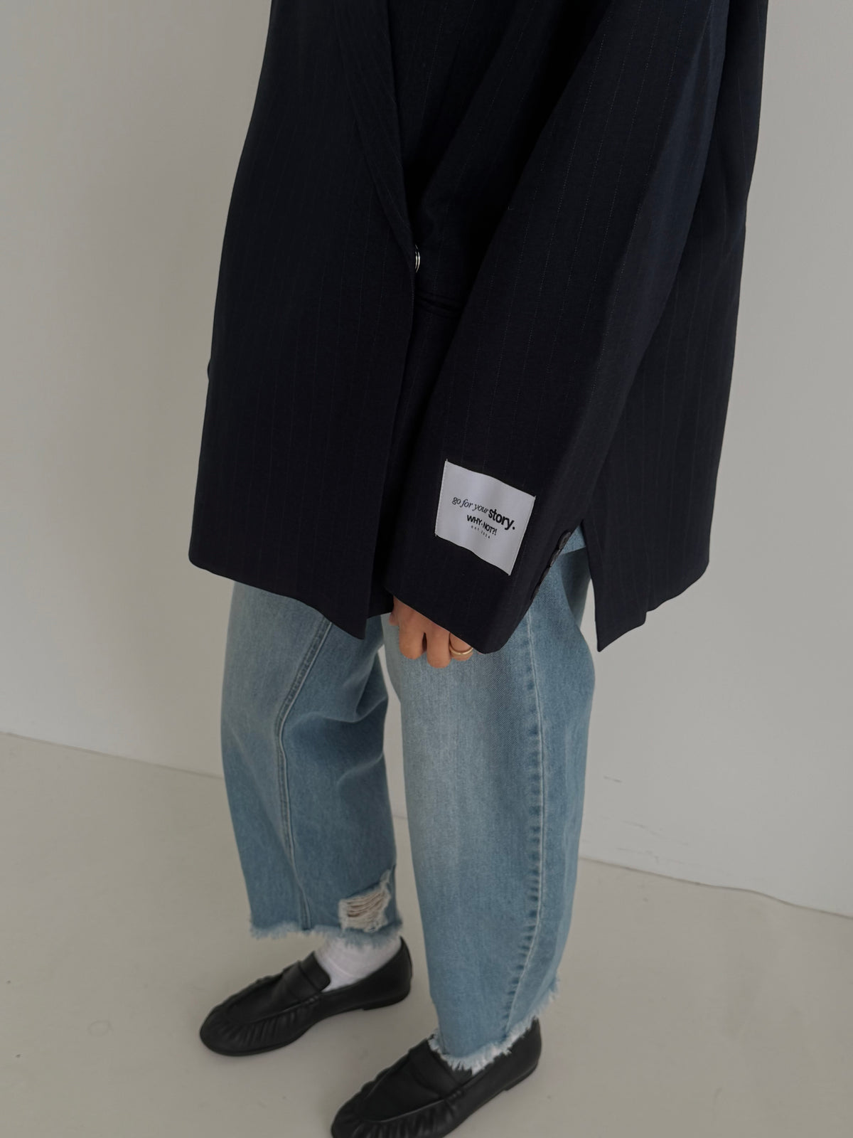 THE STATEMENT Navy Stripes Blazer