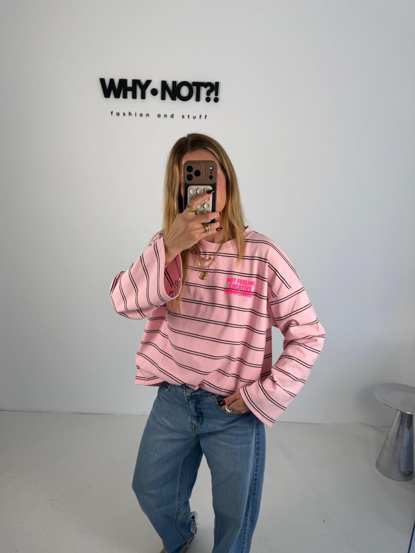 Longsleeve „not feeling creative today“ Rosa