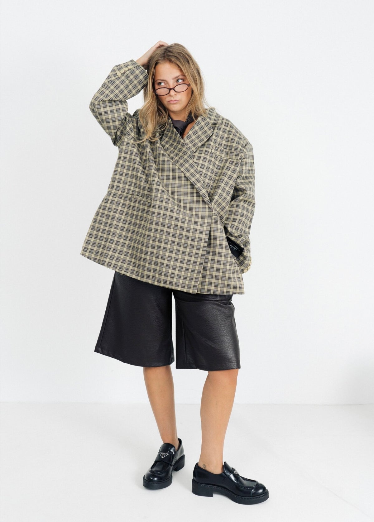 THE STATEMENT yellow check Blazer