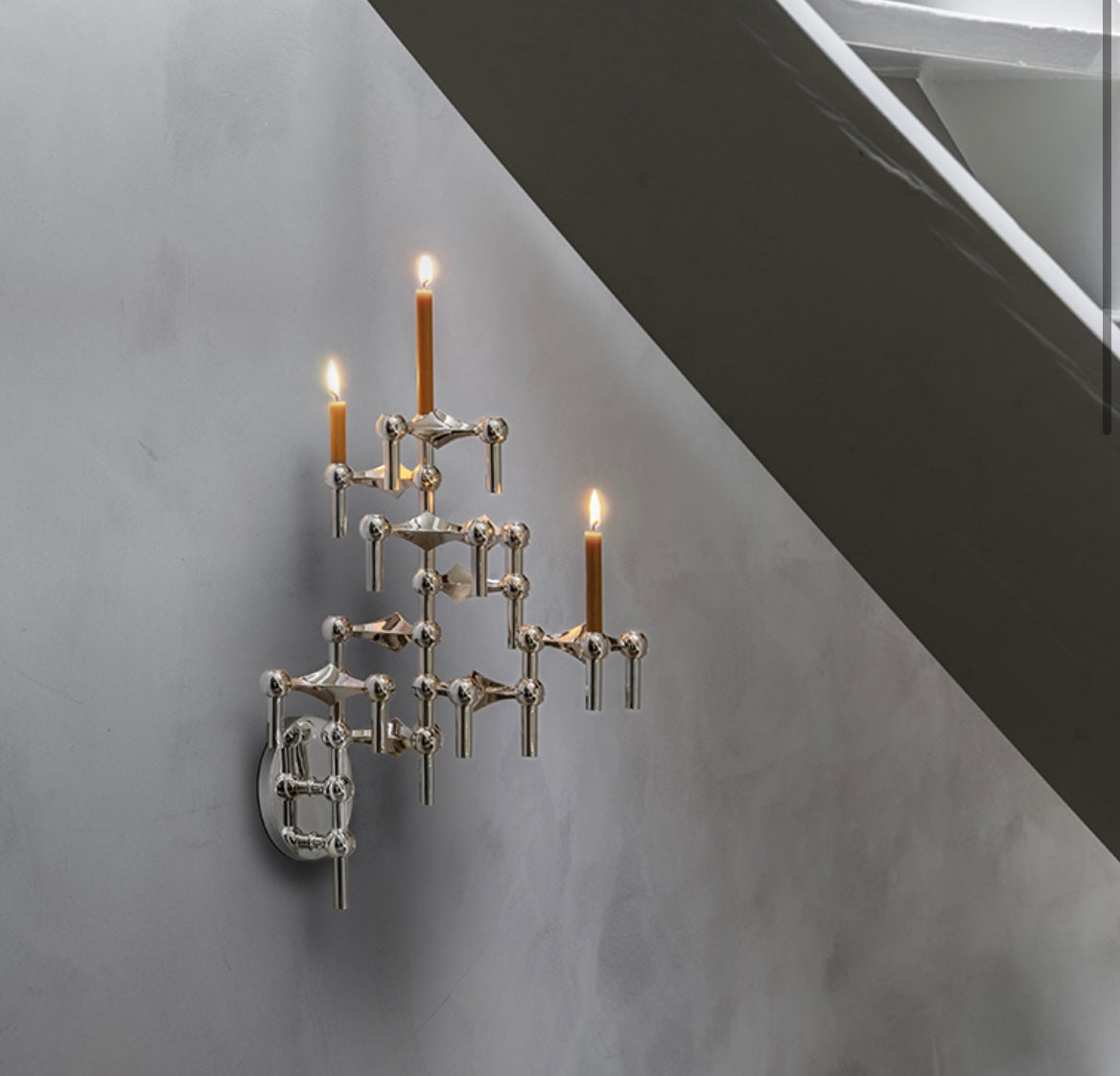 STOFF NAGEL Wandhalterung Kerzenhalter chrome