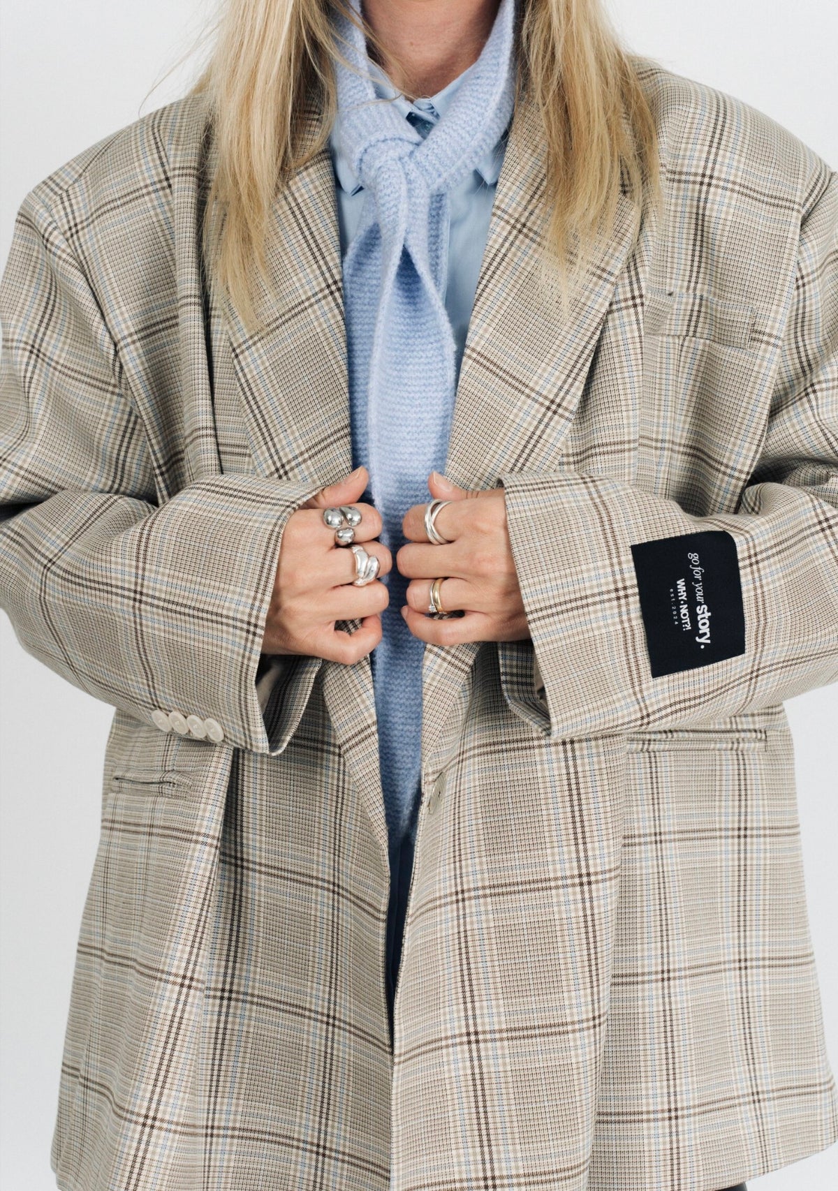 THE STATEMENT Blue/Beige check  Blazer