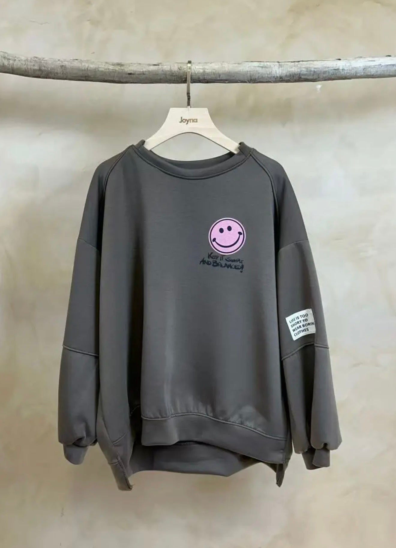 Sweater smiley taupe