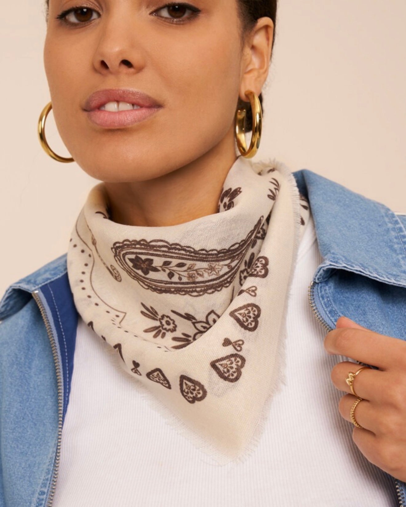 Halstuch paisley beige