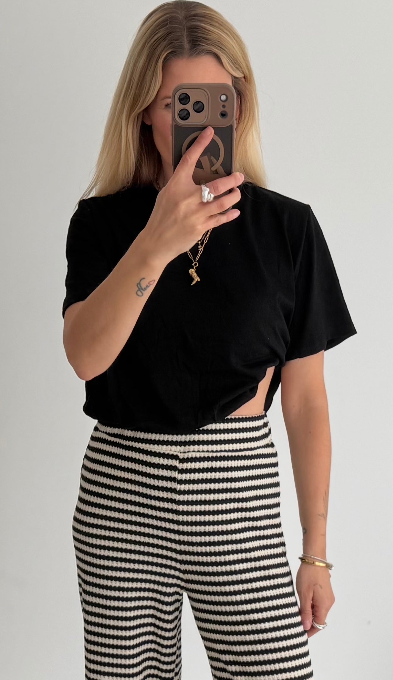 Cropped shirt schwarz