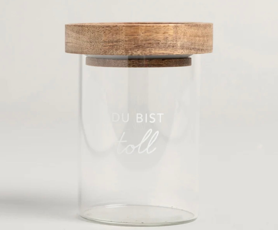 Glas mit Deckel du bist toll