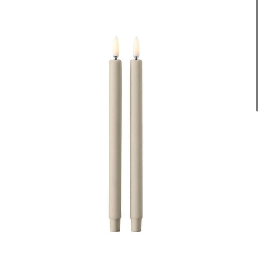 LED Kerzen STOFF NAGEL Sand 2er Set