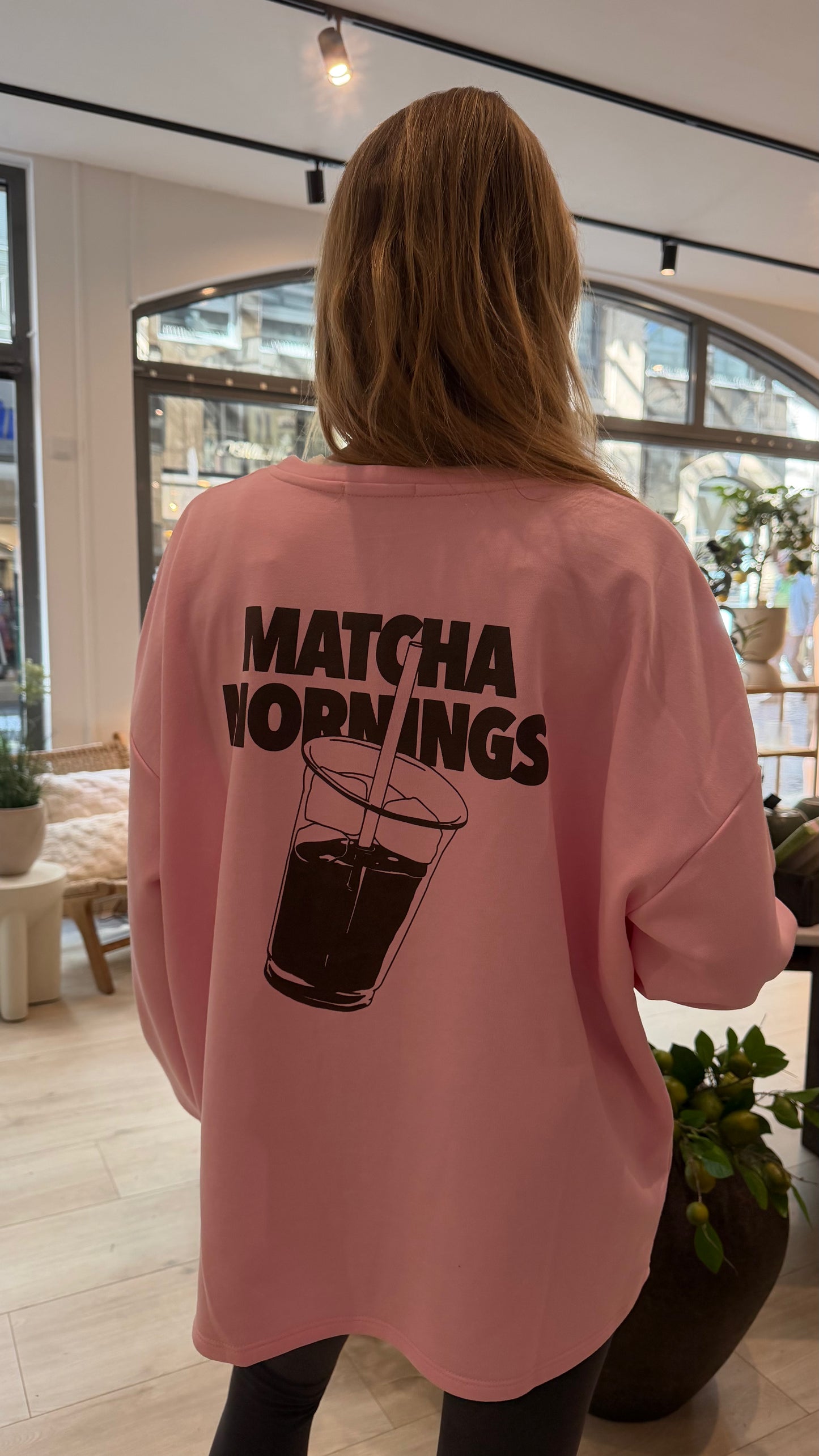 Sweater Matcha Mornings rosa