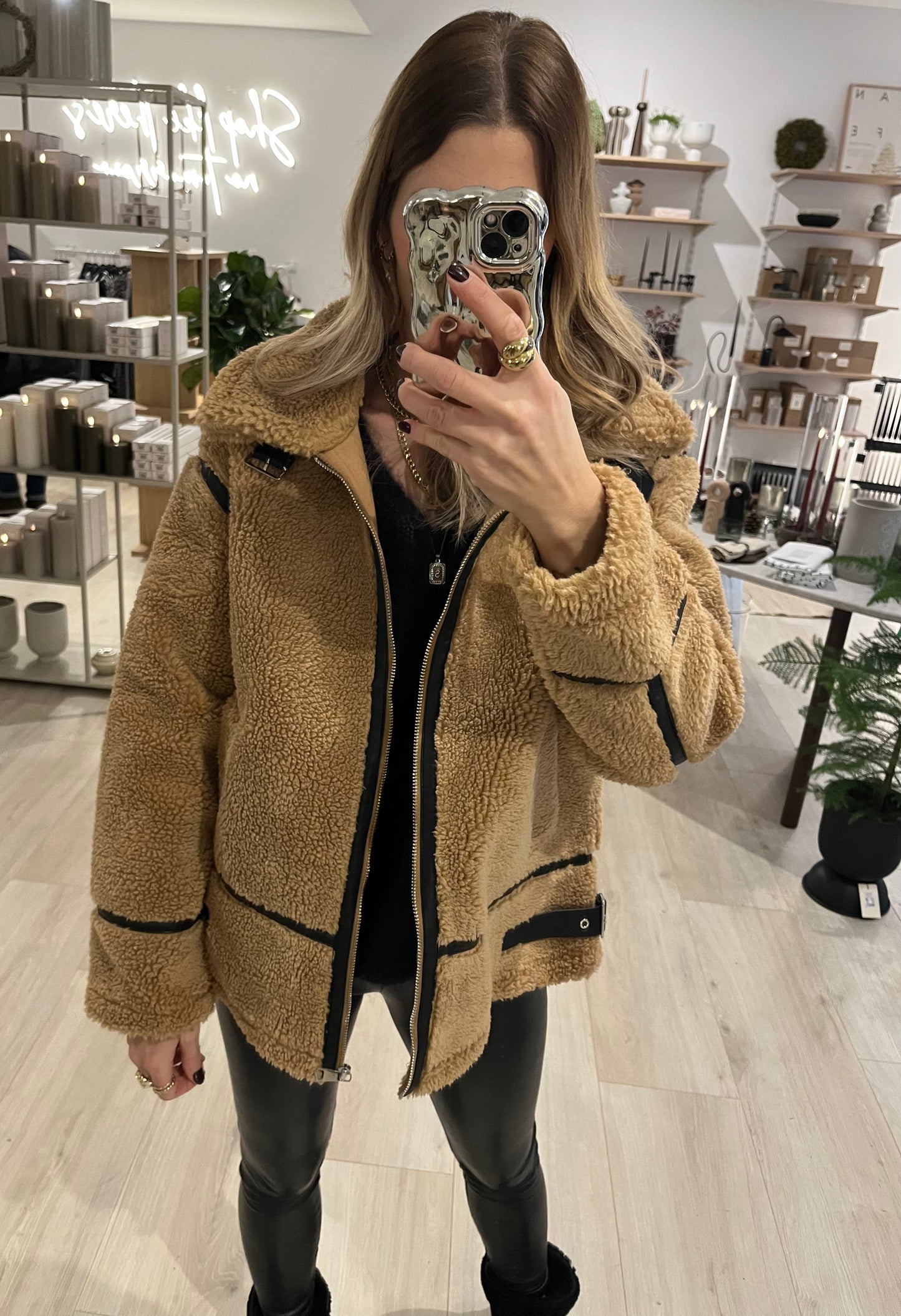 Teddyjacke cognac