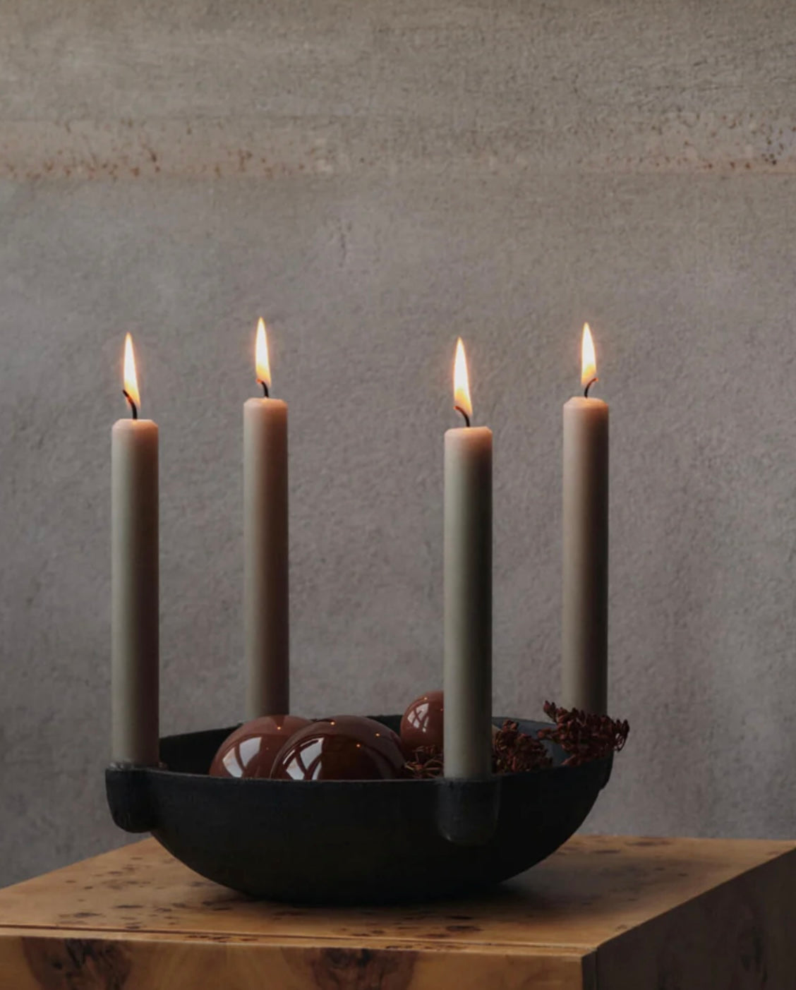 Bowl Candle Holder dark grey