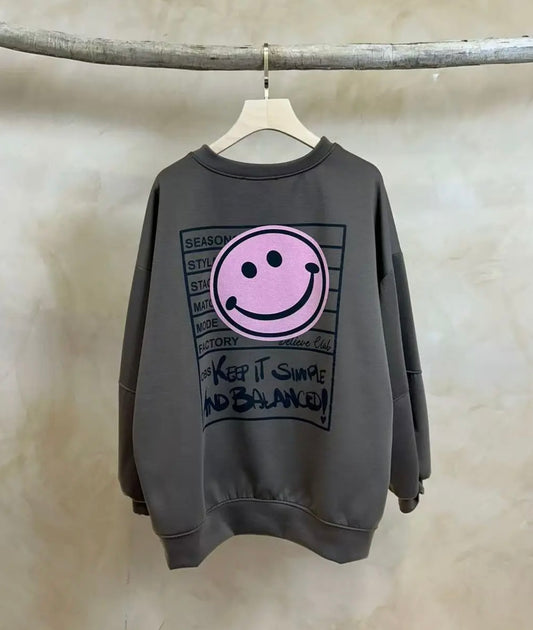 Sweater smiley taupe