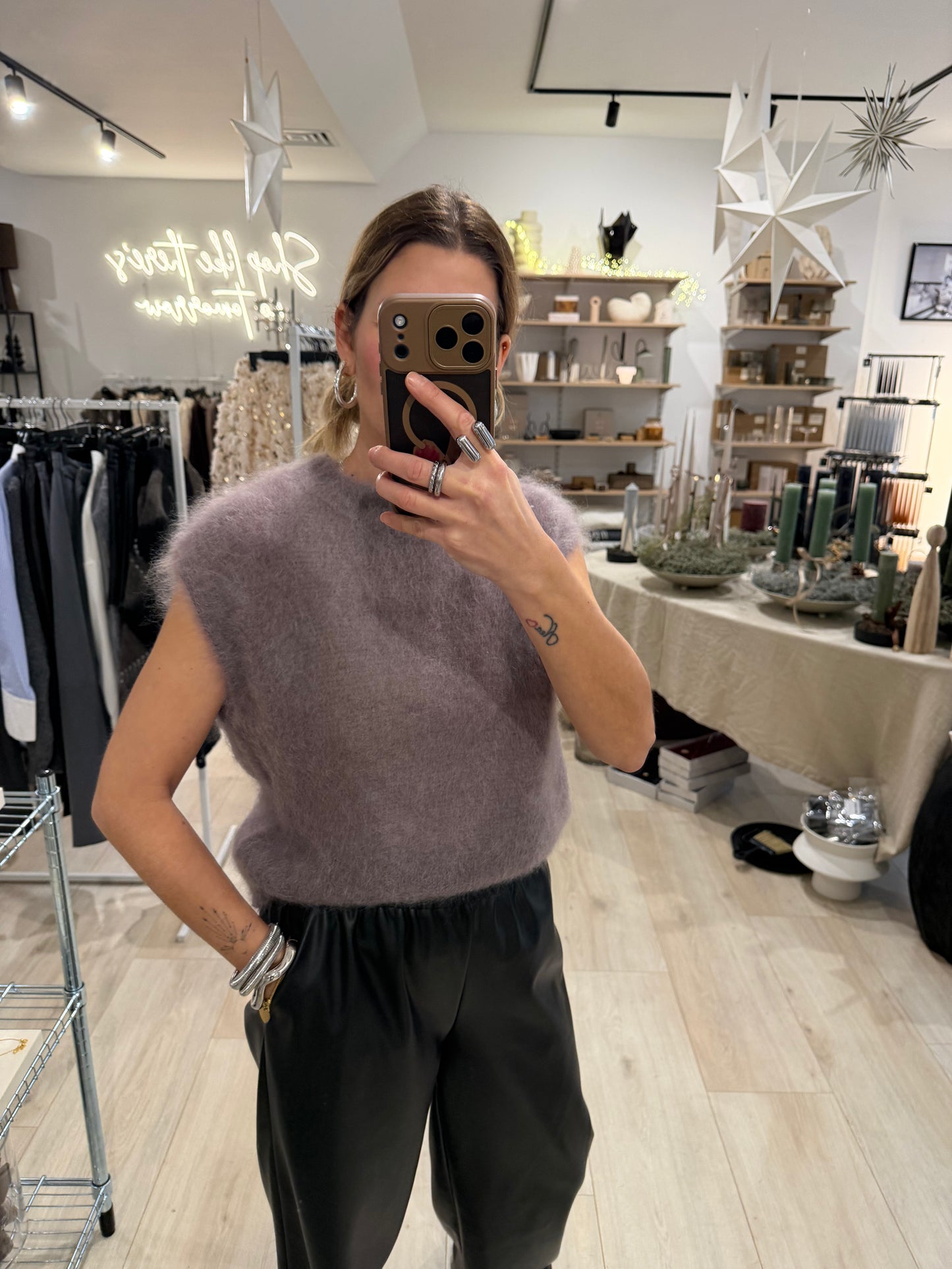 Mohair Pullunder taupe