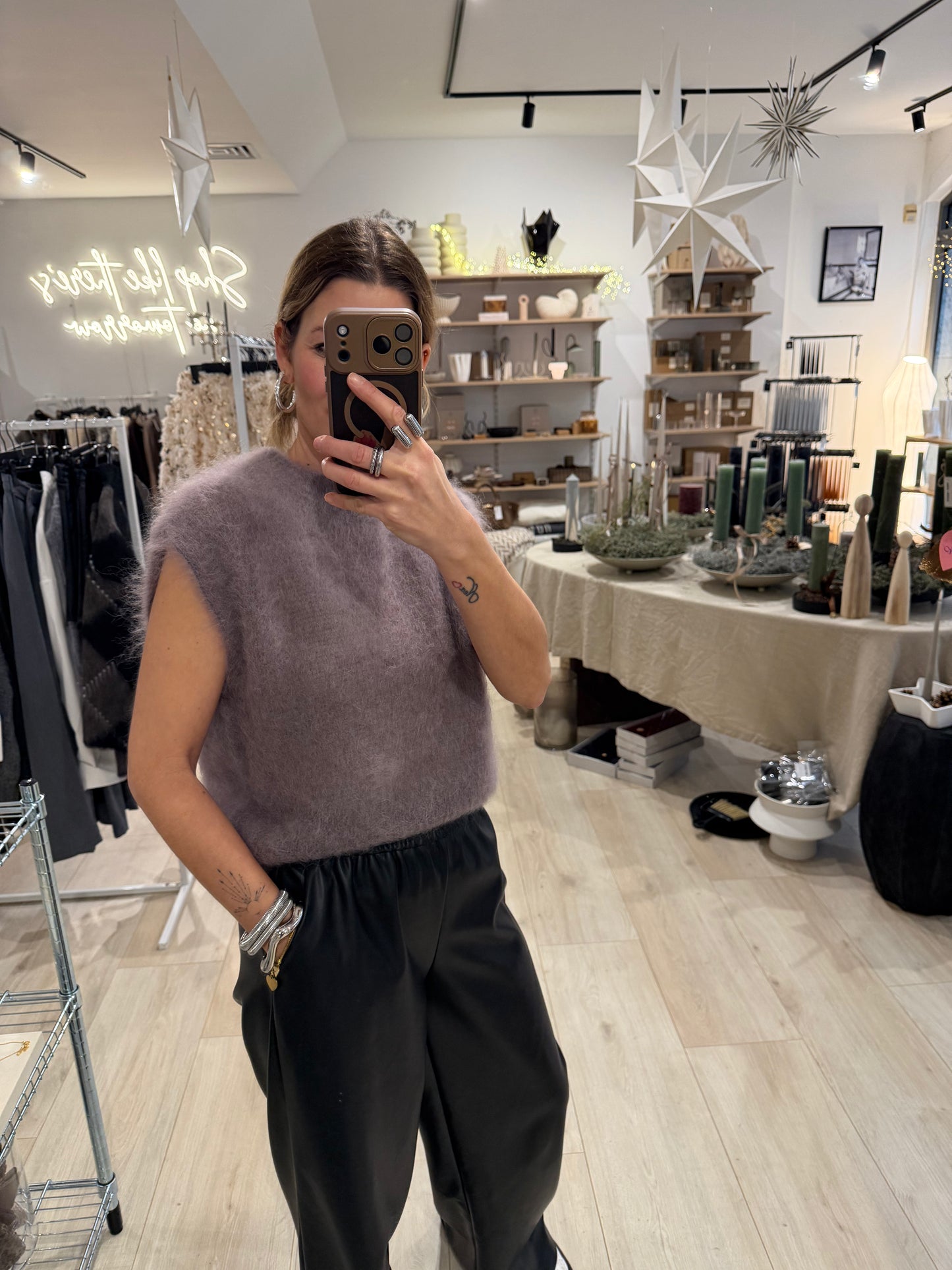 Mohair Pullunder taupe