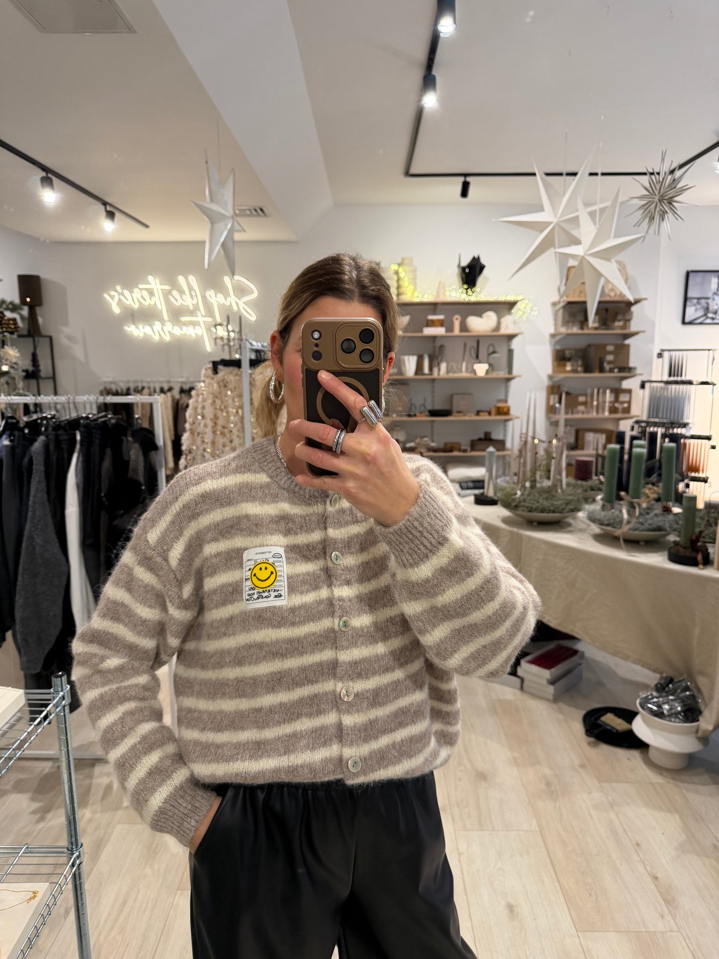 Smiley Cardigan beige