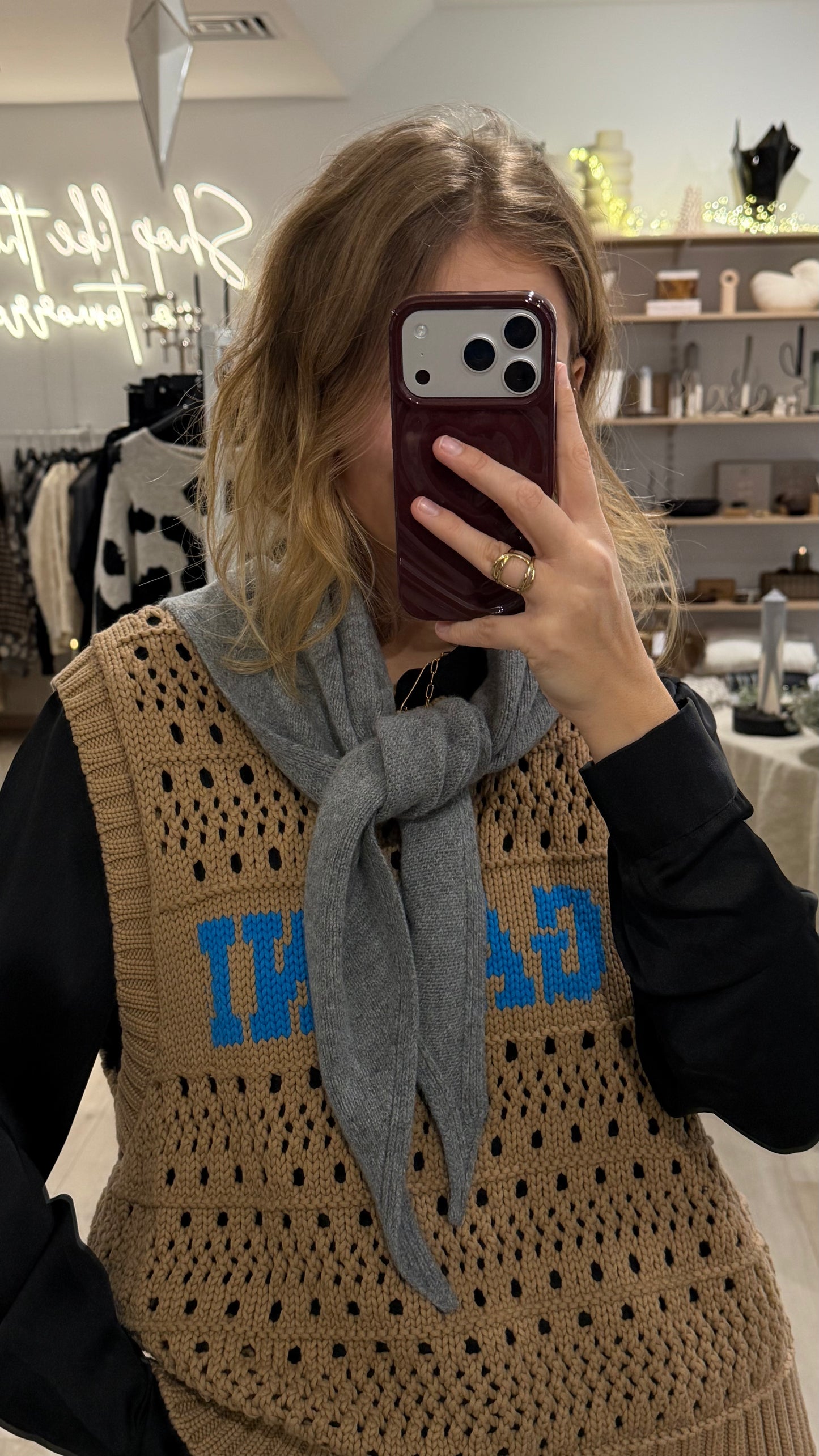 Dreieckstuch Cashmere grau