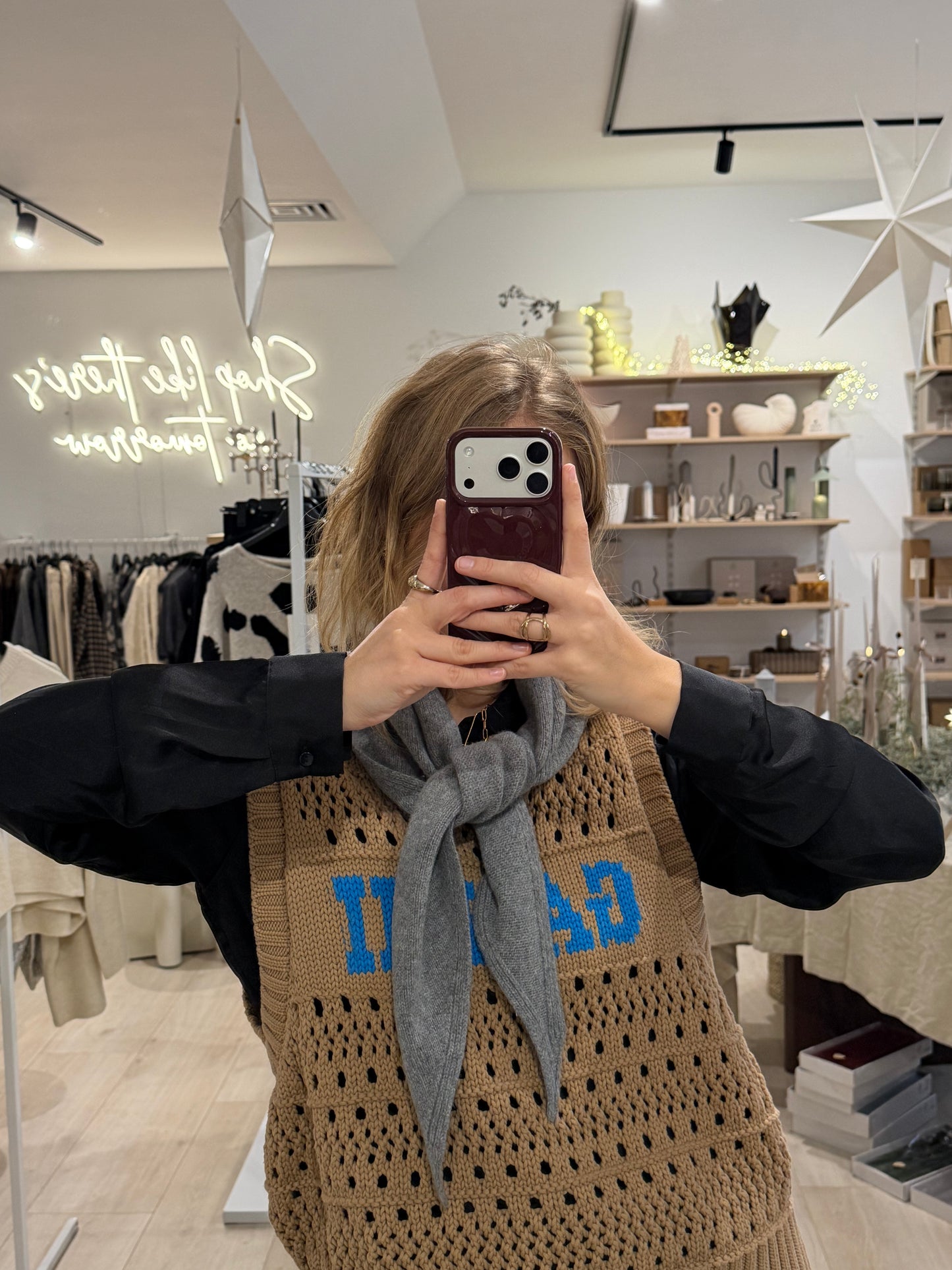 Dreieckstuch Cashmere grau