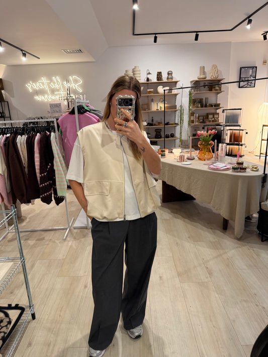 Satinweste beige