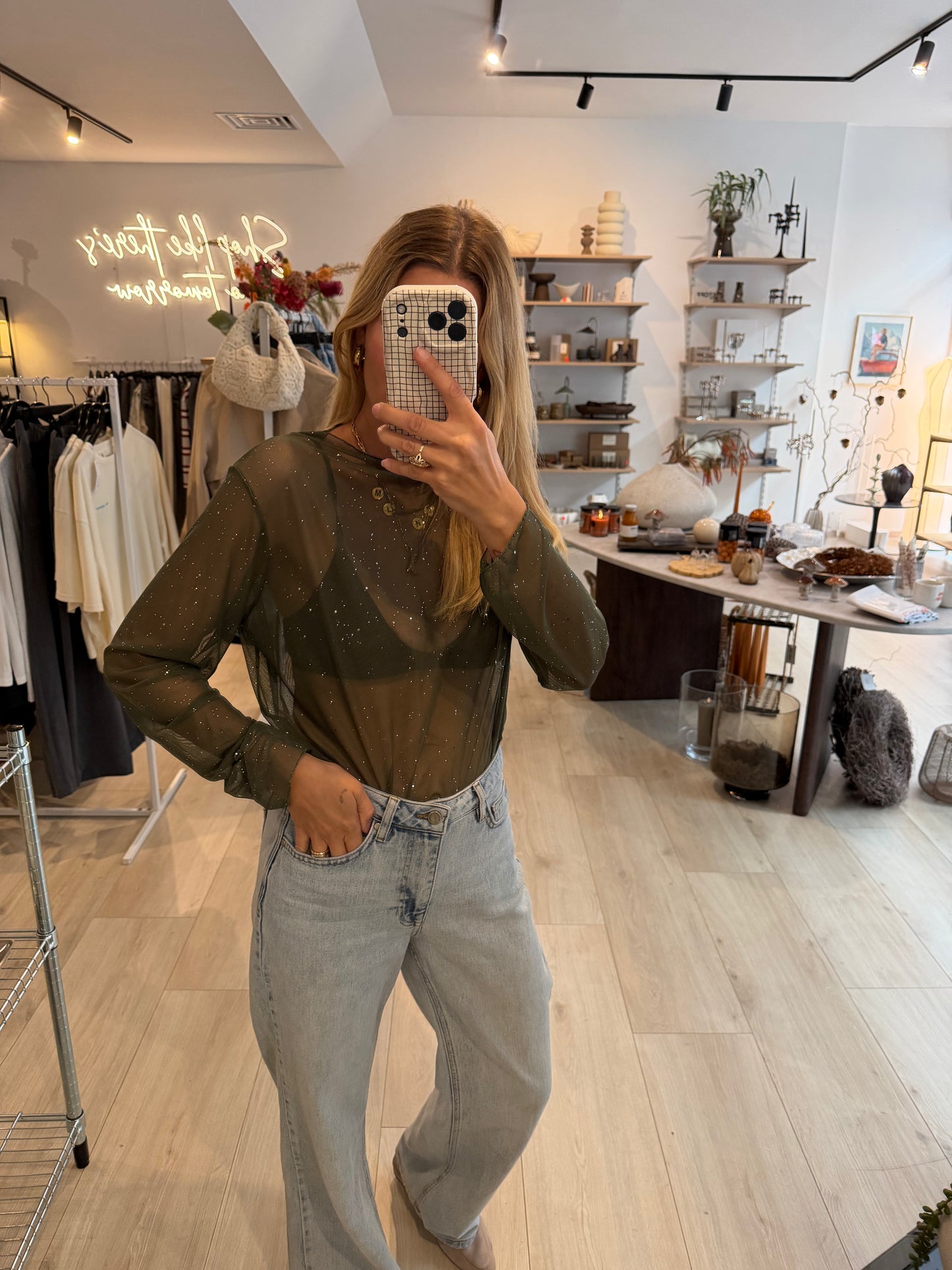 Meshshirt Sparkle olive