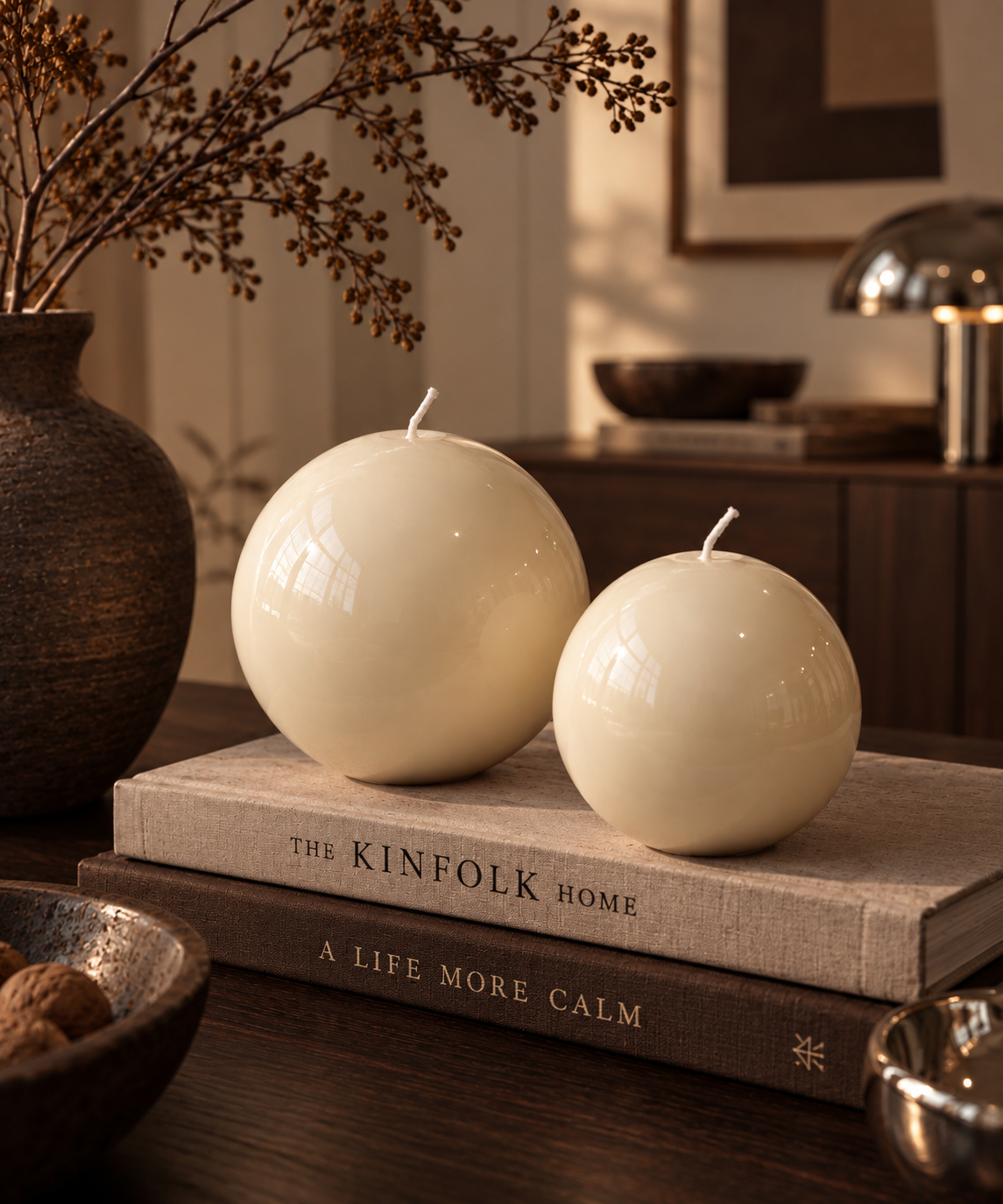 Kugelkerze klein cream