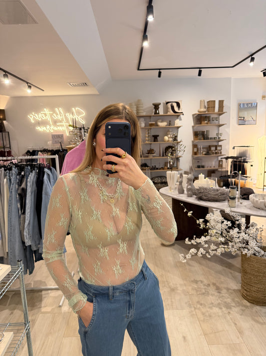 Spitzenshirt mint