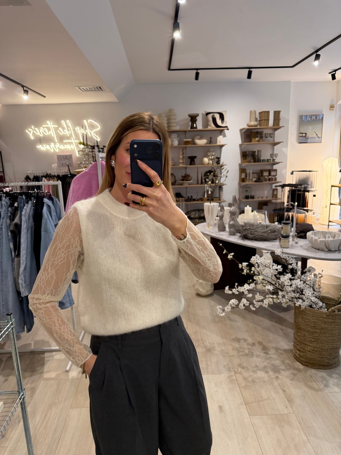 Mohair Pullunder ecru