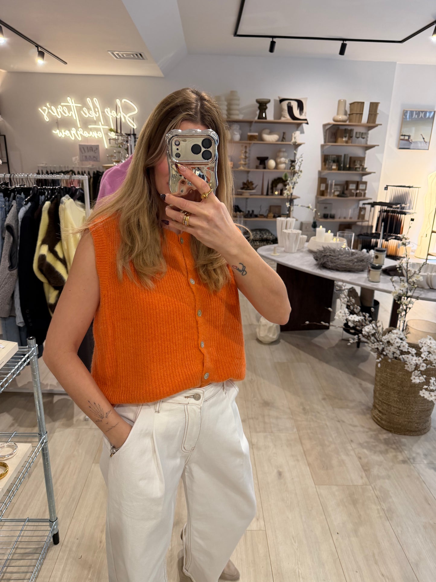 Wollweste orange