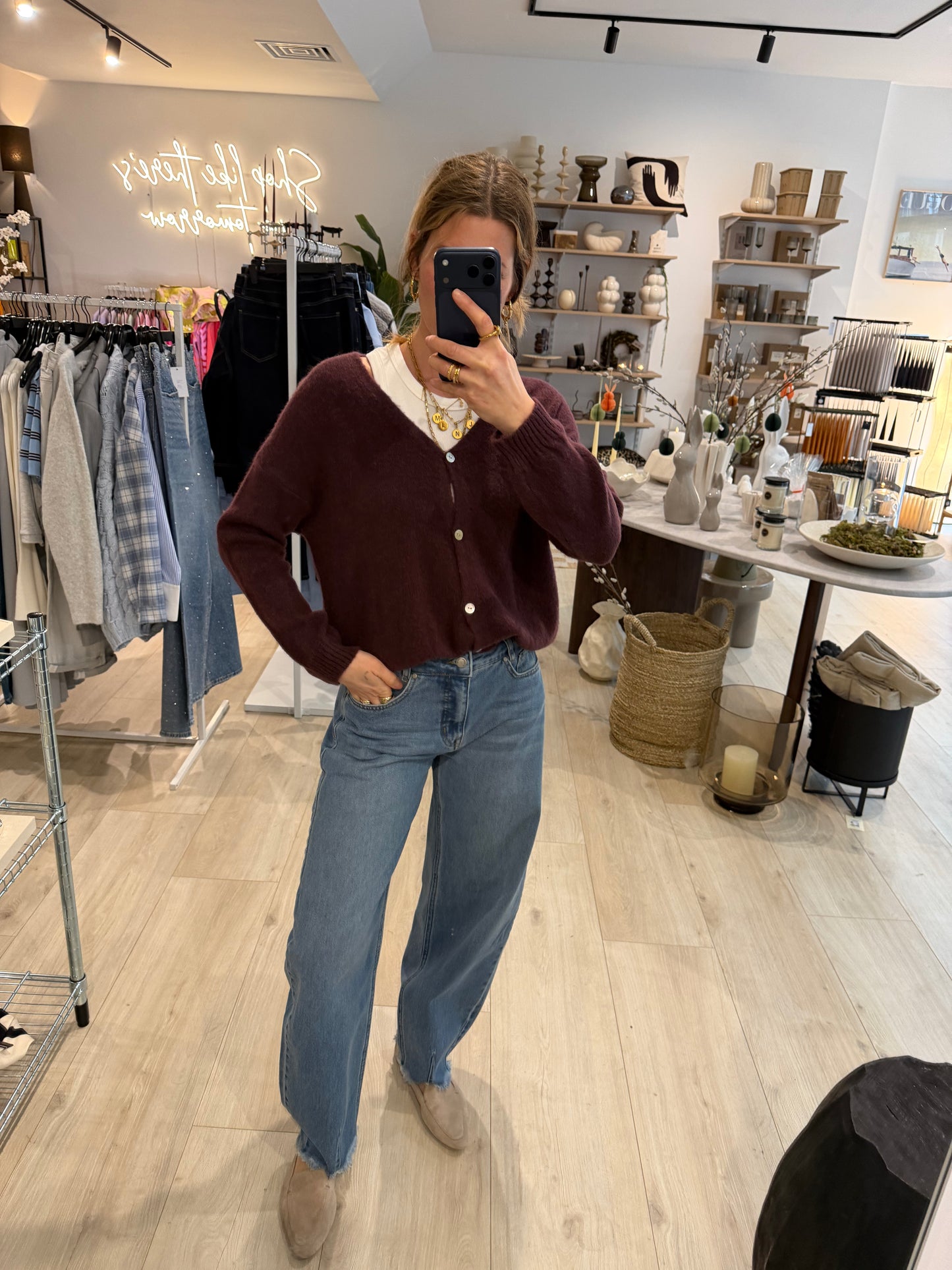 Cardigan plum