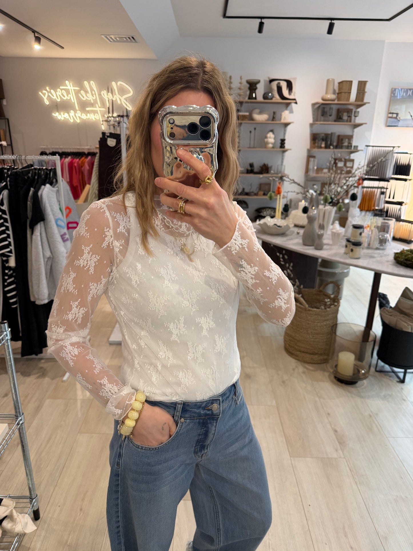 Spitzenshirt weiß