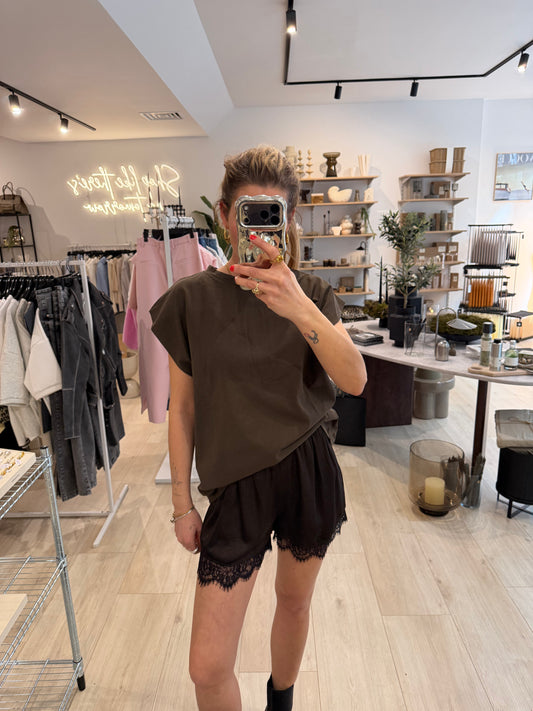 Spitzenshorts braun