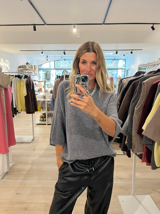 Alpaka Kurzarmshirt grau