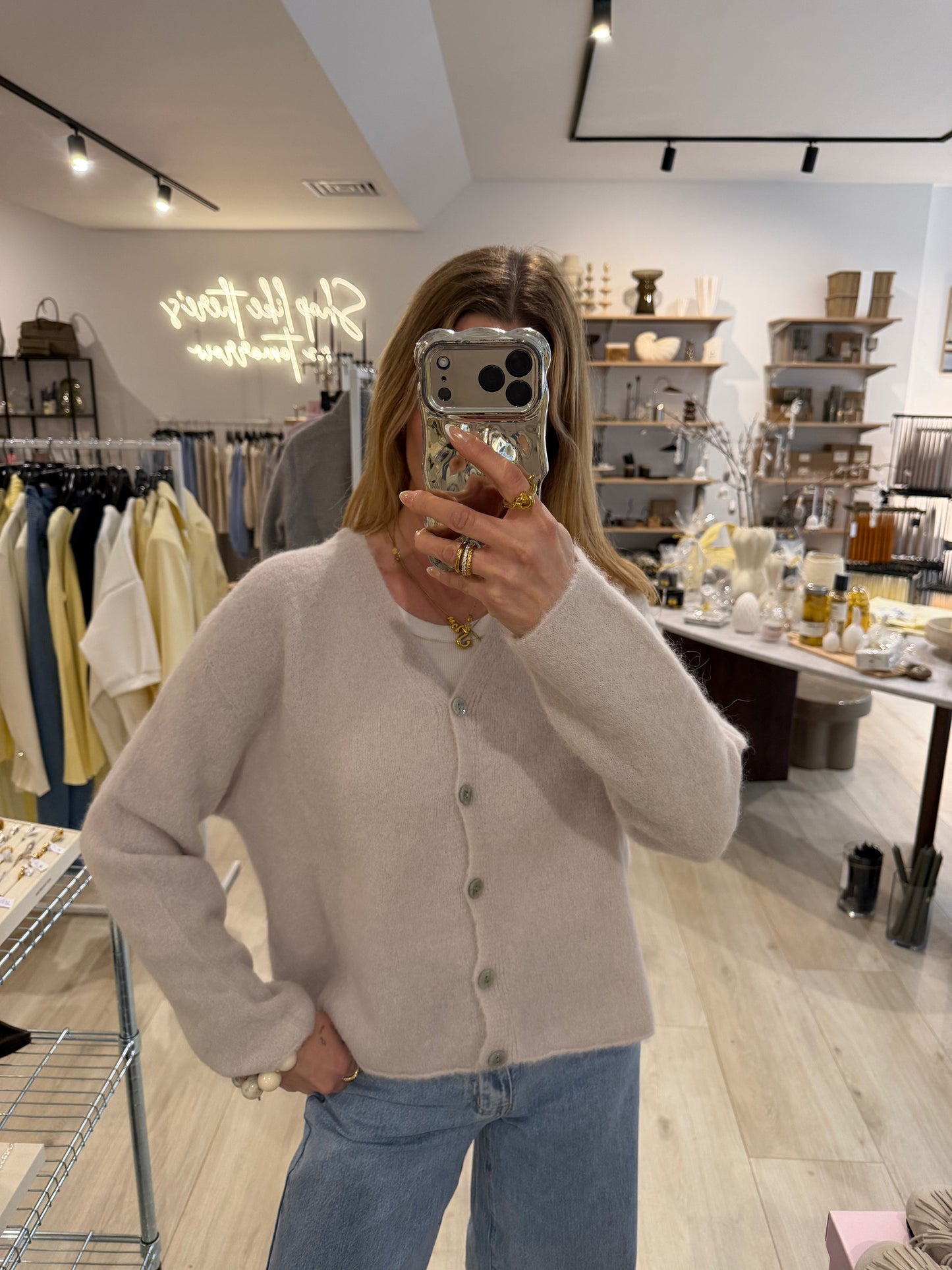 Alpaka Cardigan beige