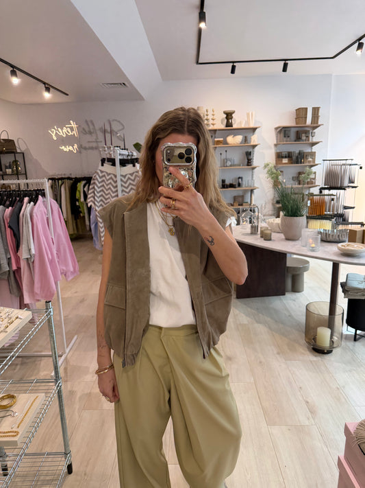 Weste Wildleder taupe