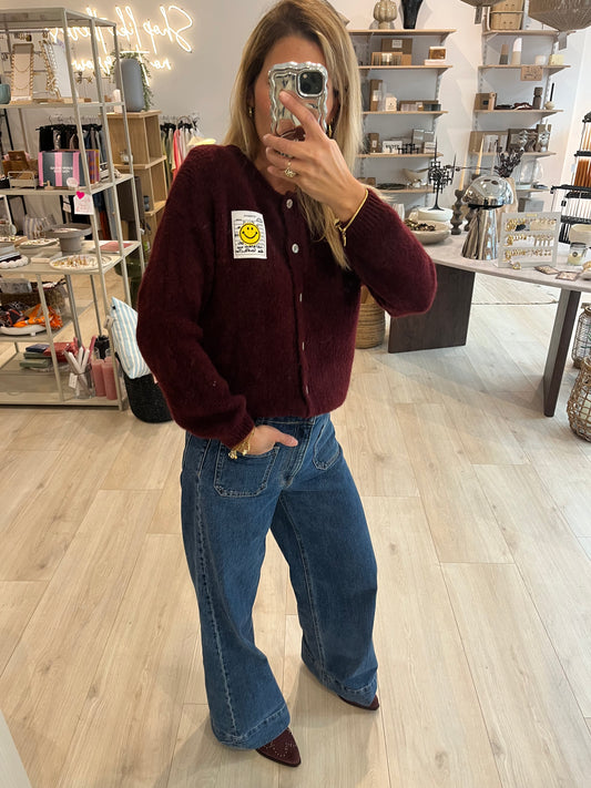 Mohair Smiley Cardigan Bordeaux