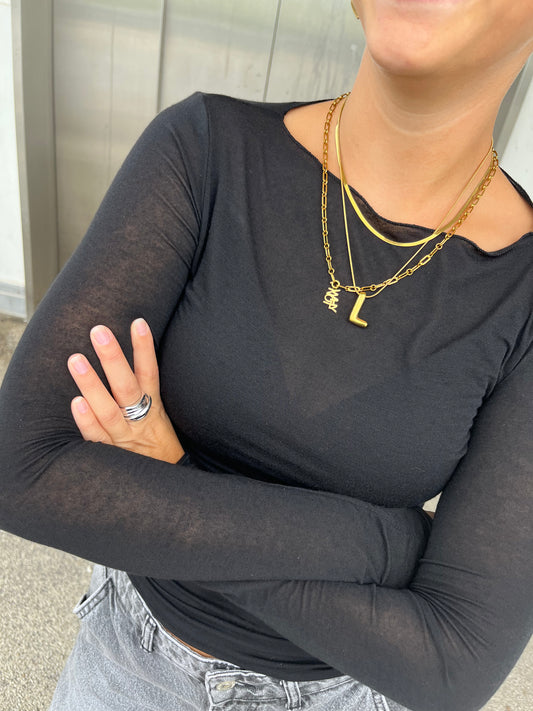 Cashmere Longsleeve schwarz