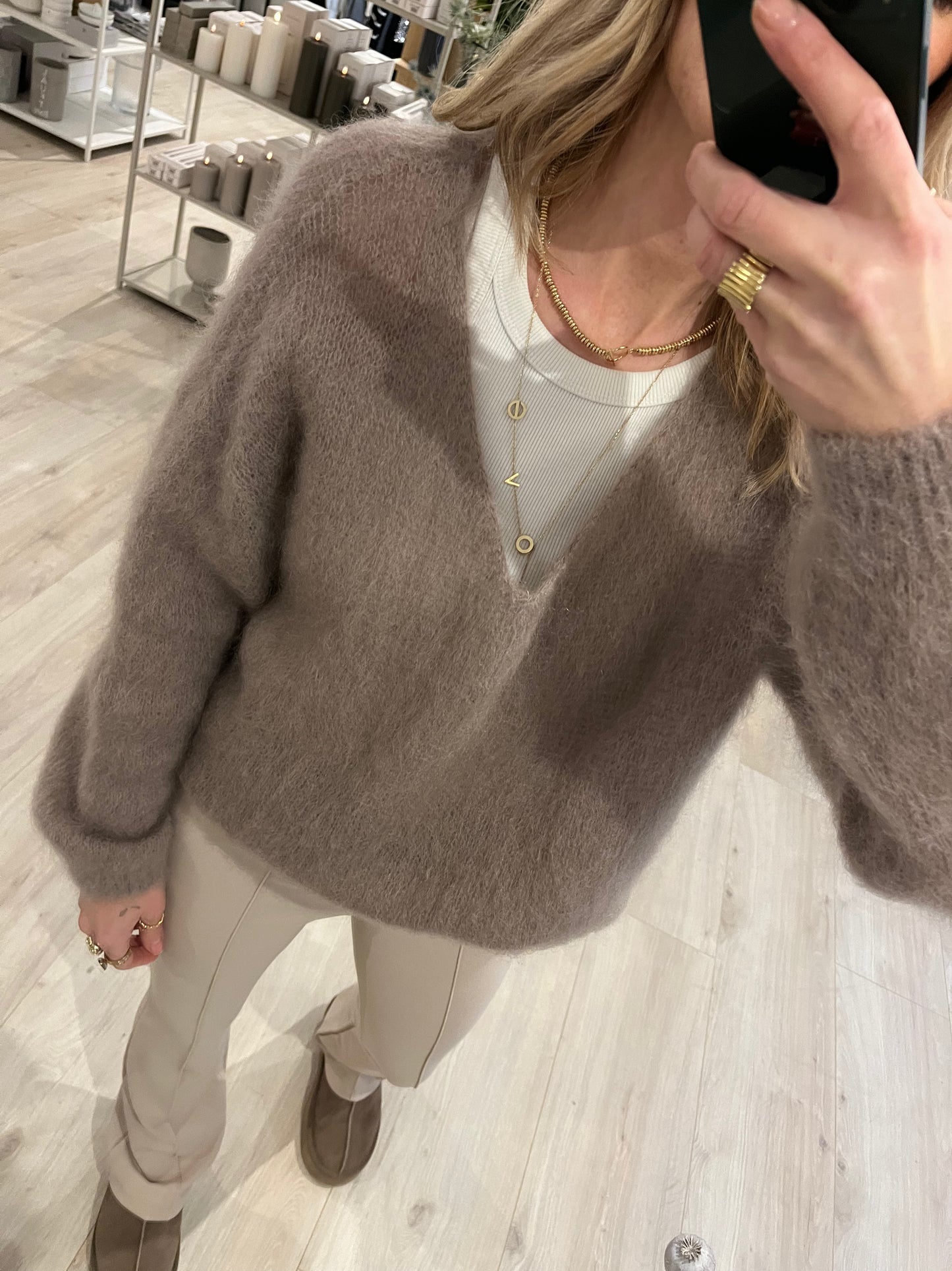 Mohair Pullover Lina taupe