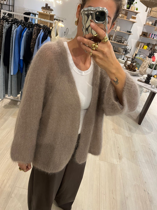 Mohair Cardigan Taupe