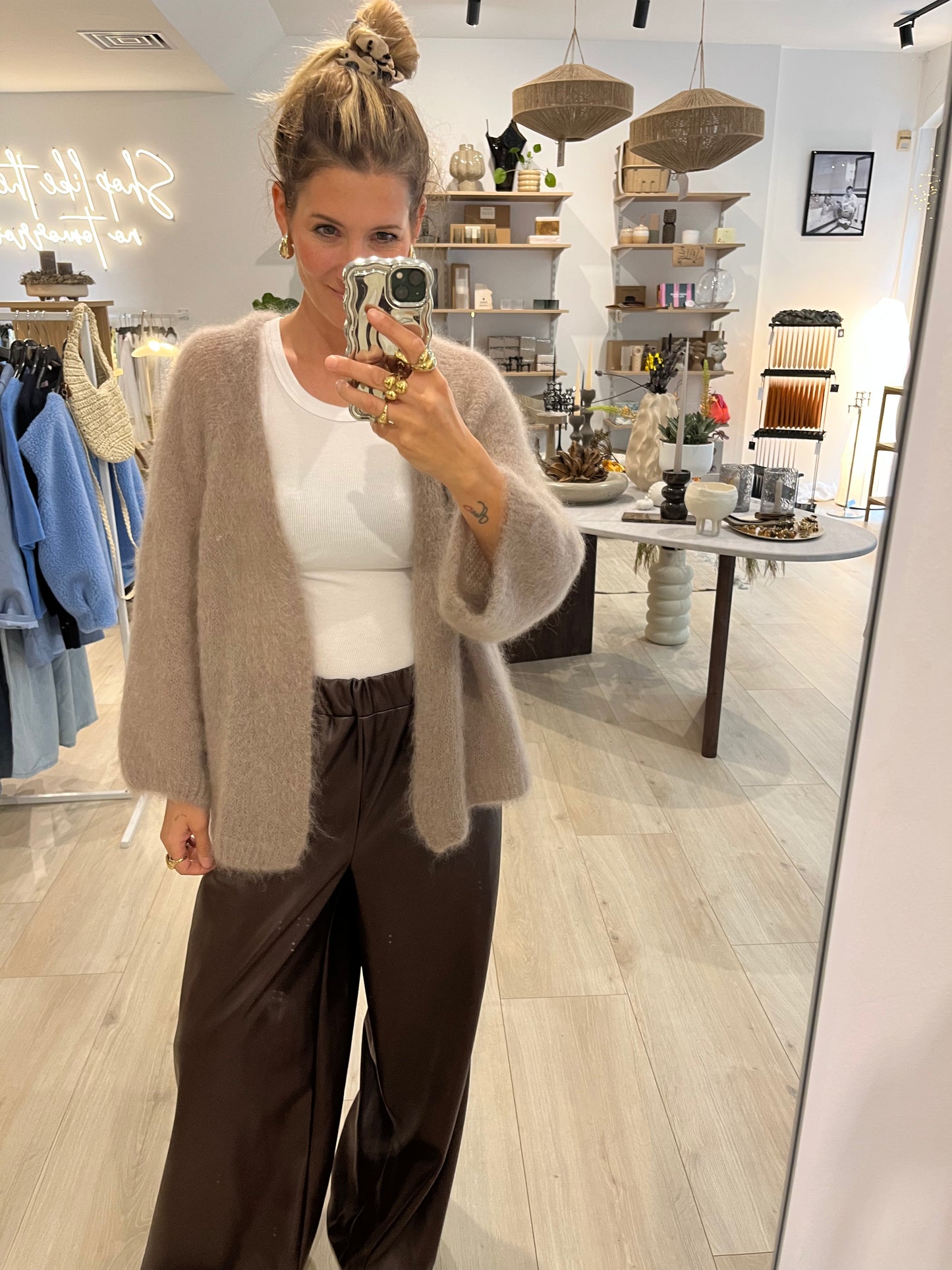 Mohair Cardigan Taupe