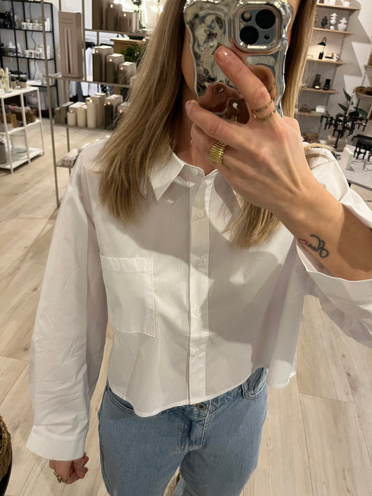 Bluse weiß cropped