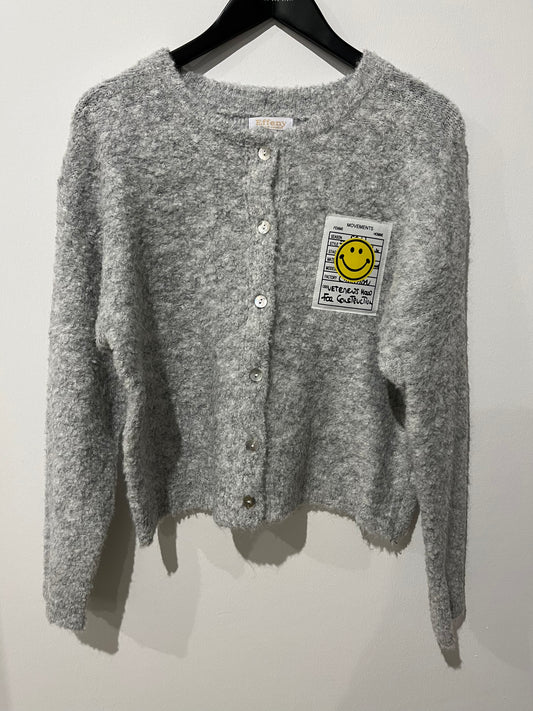 Cardigan smiley grau