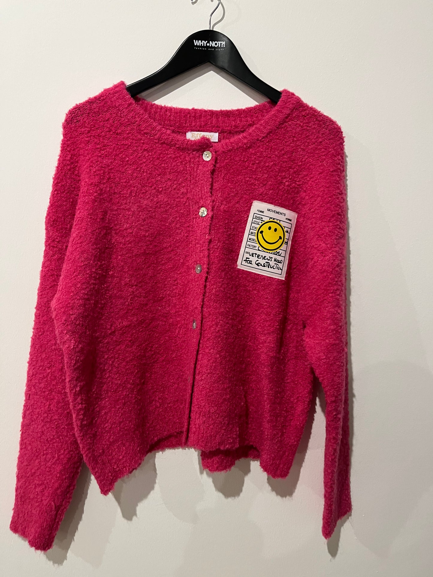 Cardigan smiley fuchsia