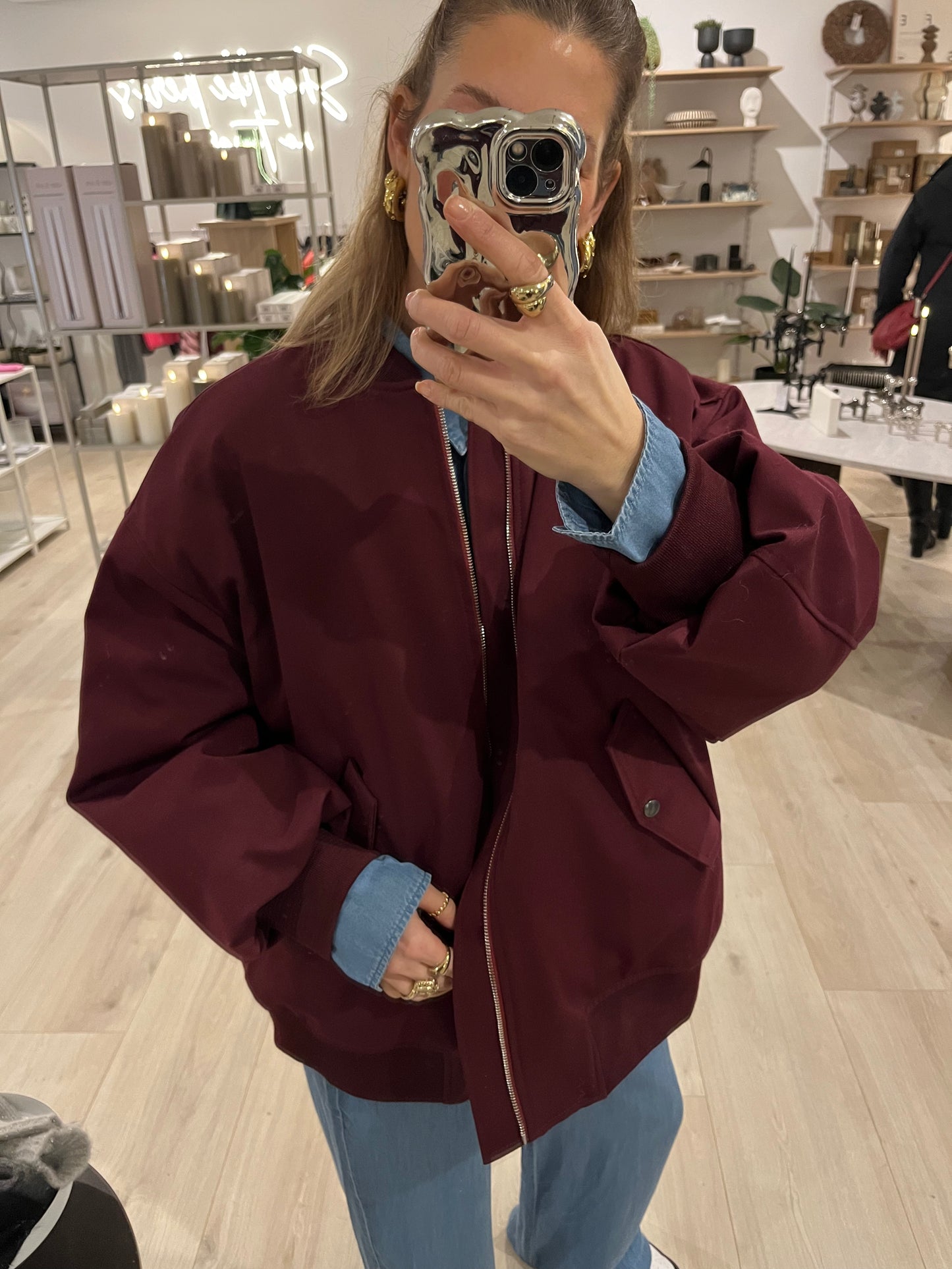 Leo Bomber Bordeaux oversized