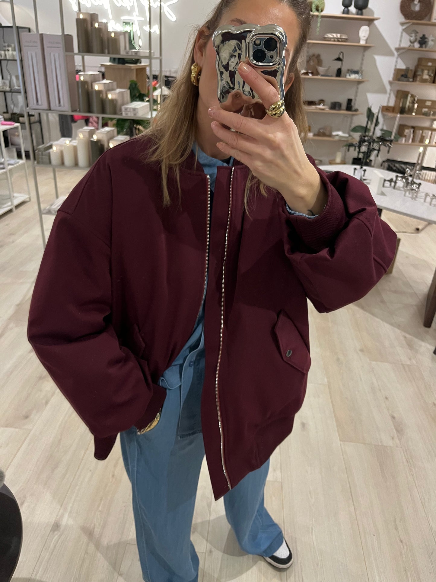 Leo Bomber Bordeaux oversized