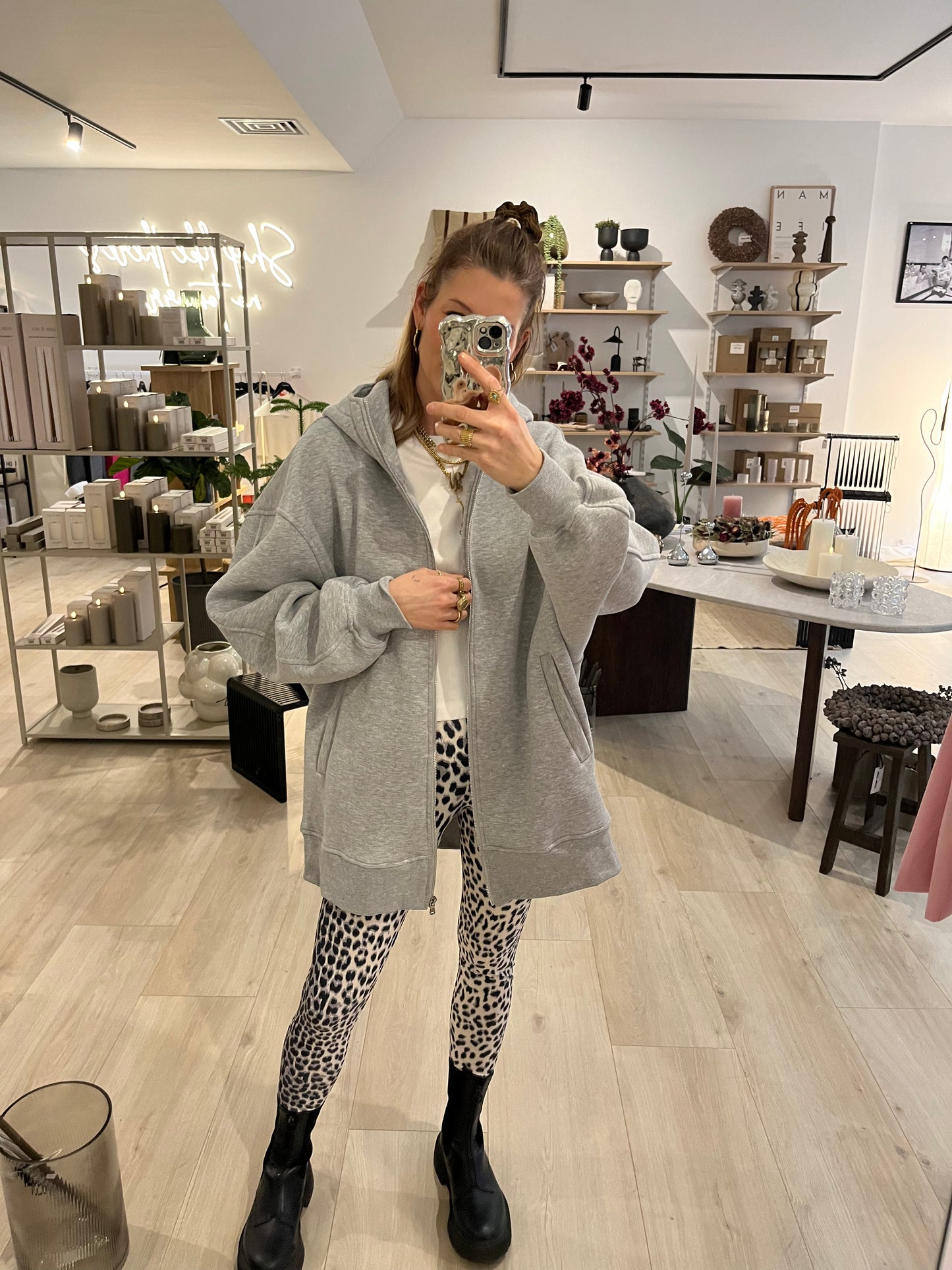 Zipper Grau oversized